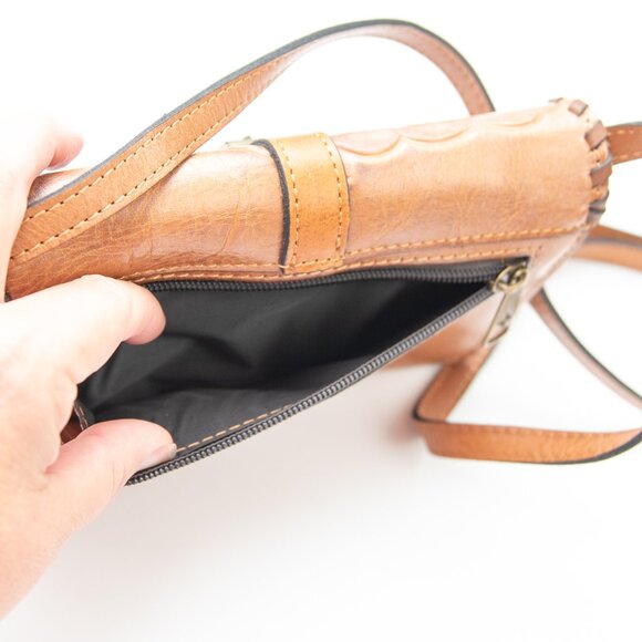 Patricia Nash Torri Purse Tooled Leather Clutch Convertible Crossbody Bag Brown - Picture 7 of 12